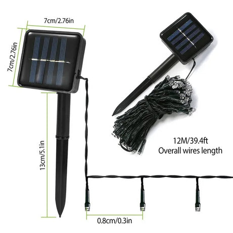 Solar String Lights LED Solar Power Fairy String Light 12M