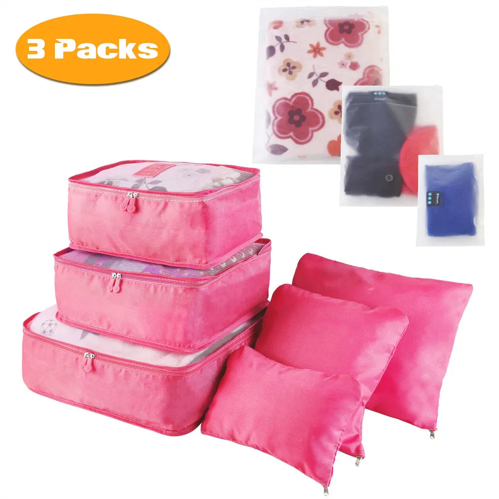9Pcs Set Clothes Storage Bags Water-Resistant Travel Luggage Organizer Clothing Packing Cubes For Blouse Hosiery Stocking Underwear