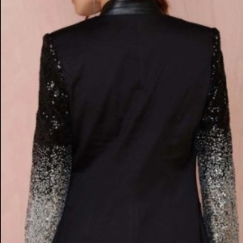 Womens Blazer with Sequins Sleeve