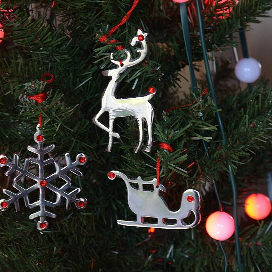 Jingle Bell Christmas Tree Ornaments Decorations Set of 8