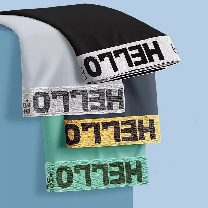 4pcs Boxer Shorts Men's Ice Silk Underwear Male Underpants Breathable Sexy Thin Panties U Convex Lingerie Wholesale Lots L-6XL