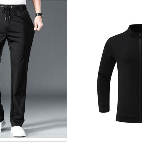 Mens Outdoor Windproof Sport Jacket With Stand Collar And Stretchy Fabric For Casual Wear