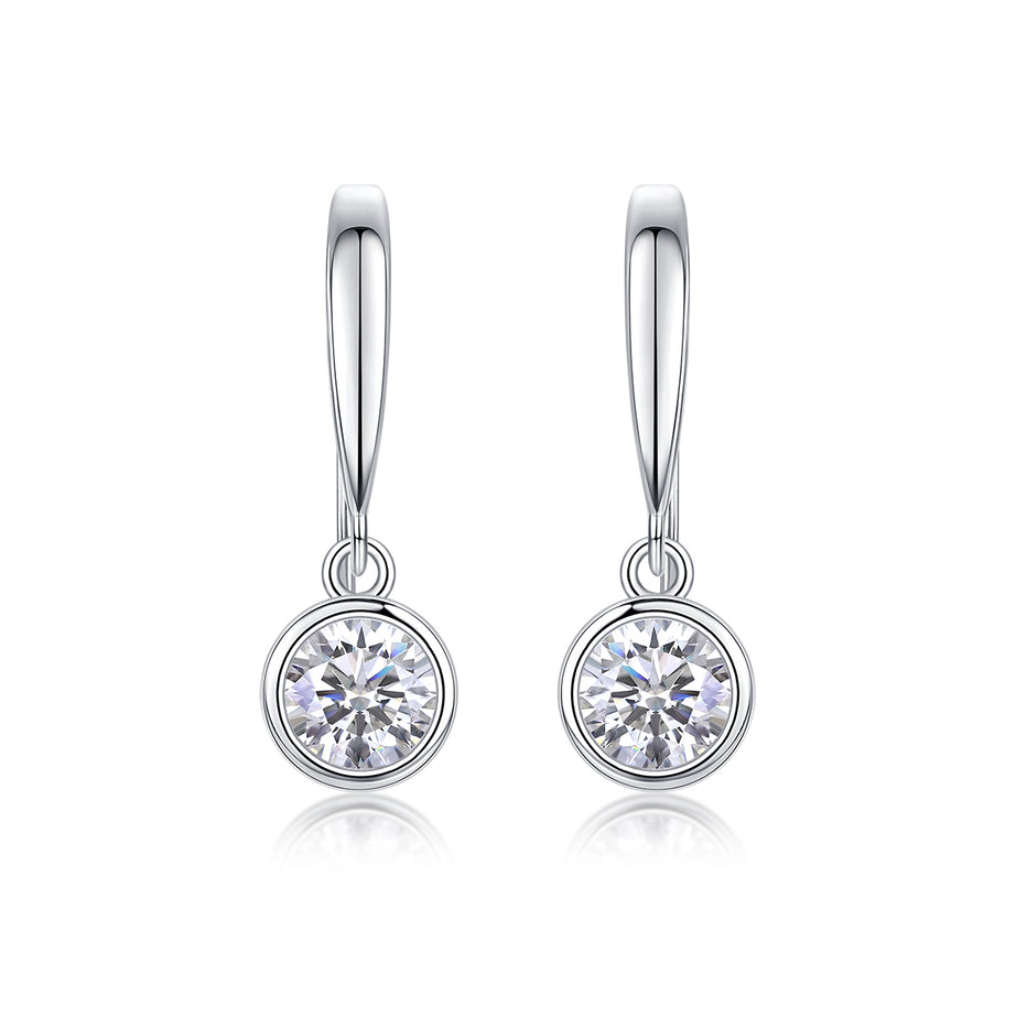 Soft Light And Sweet Whispers - Fashionable Earrings And Stud Jewelry Set With Moissanite S925 Sterling Silver And Platinum-plated Diamonds