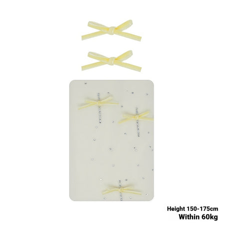 Velvet Bow Rhinestone White Stockings