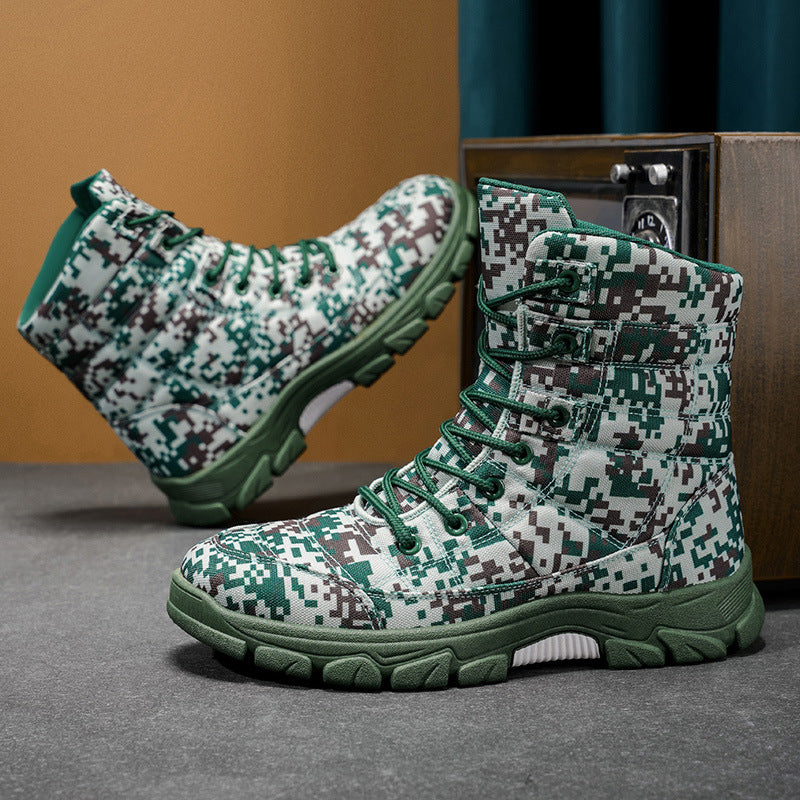 Fleece Lined Warm Plus Size Camouflage Hiking Boots With Thick Solesperfect For Outdoor And Snowy Conditions