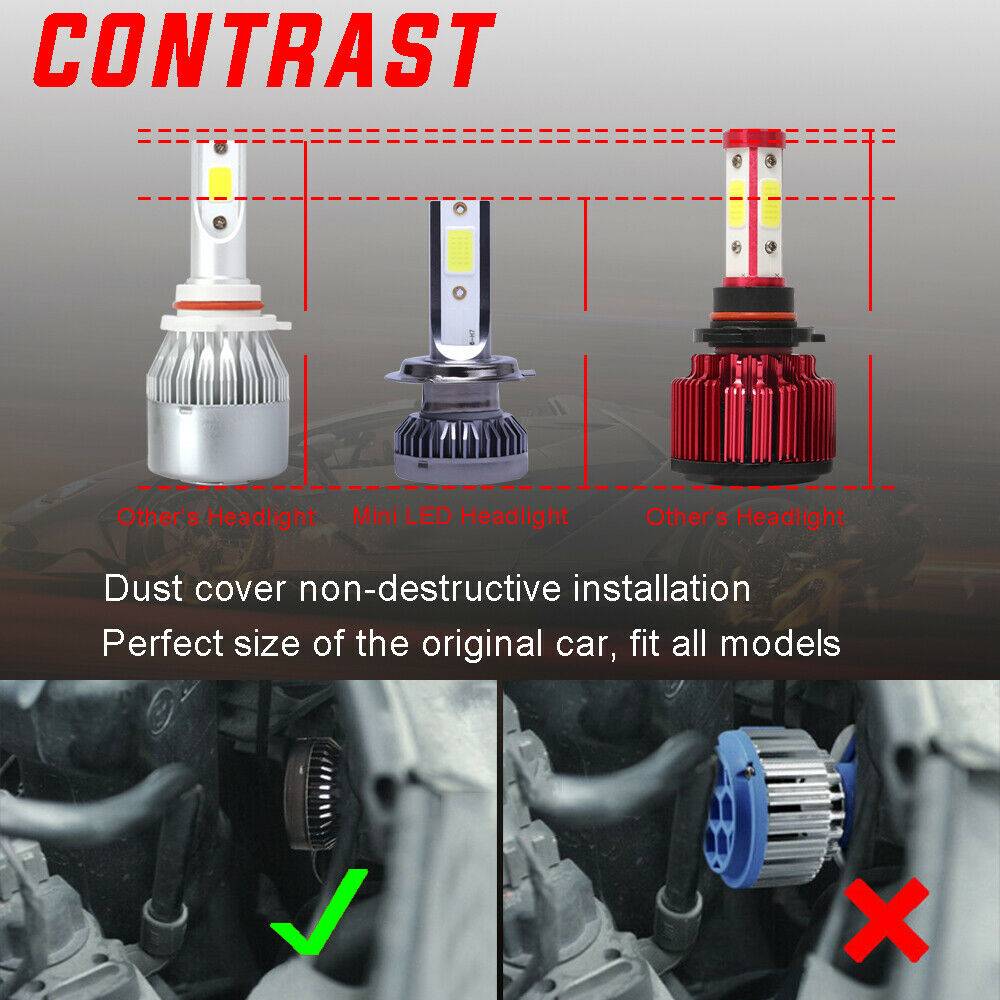 2x H7 LED Headlight Bulb Kit High Low Beam 8000K Super Blue 26000LM Light Bulb