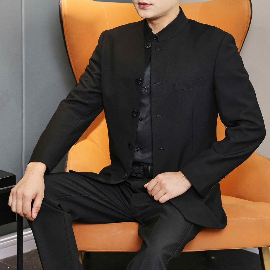 Mens Slim-Fit SpringAutumn Suit Jacket With Chinese Style