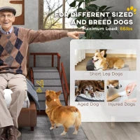 PawHut Wooden Dog Ramp With Removable Guardrails, Non-Slip Surface,