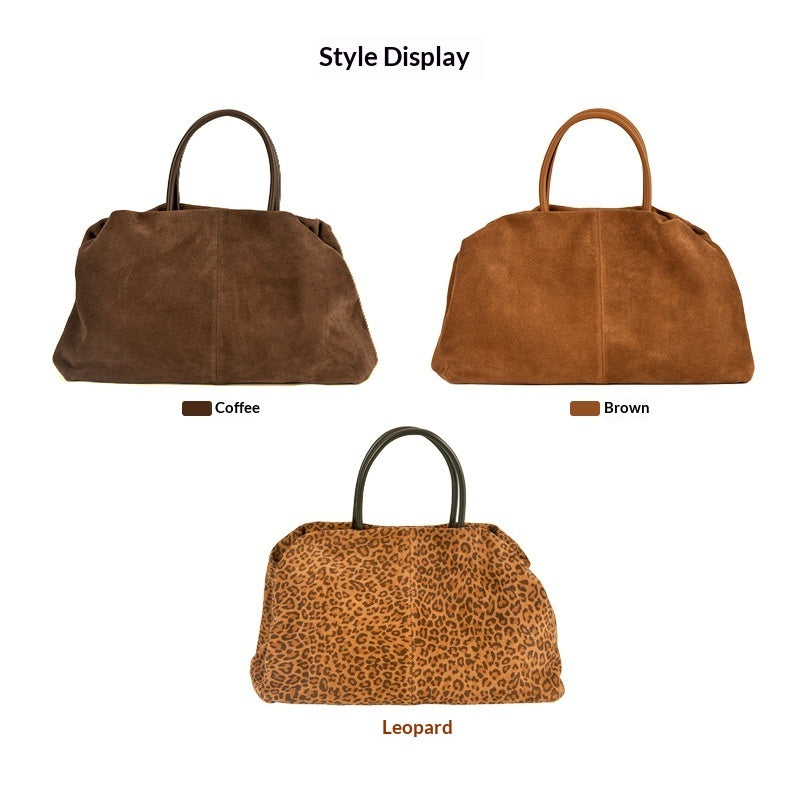 Matte Cowhide Premium Retro-style Commuter Tote Bag