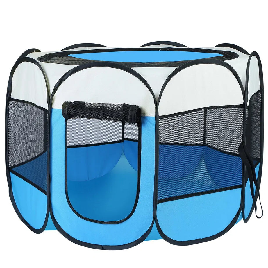 Portable Foldable Pet Playpen Exercise Pen Kennel Removable Zipper Top And Bottom Water Resistant Indoor Outdoor Use For Dogs Cats Other Pets