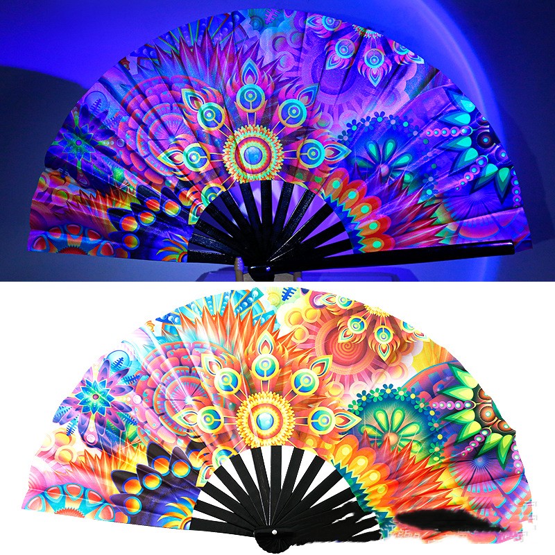 Fluorescent Printing On Bamboo Bone Fan