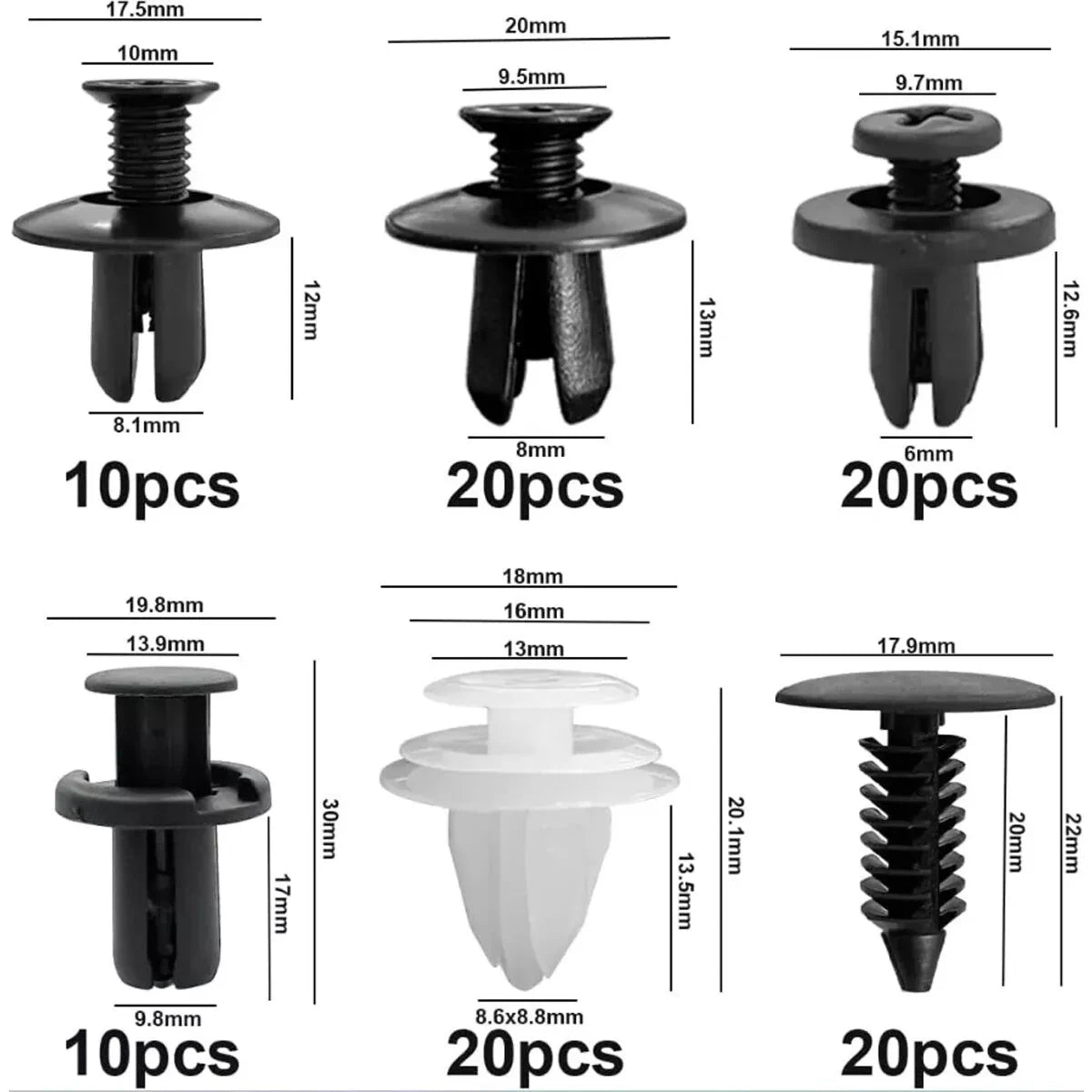 100pcs Mixed Car Plastic Clips Auto Fixing Door Closer Pin Removing Retainer Rivet Screws Disassembly Tools For Removal Products