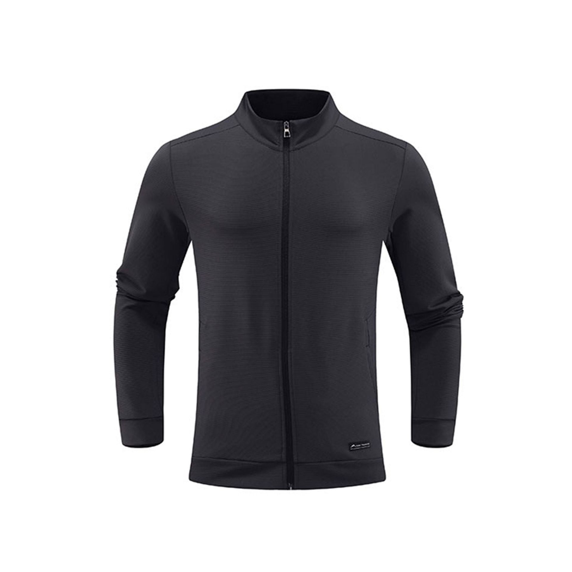 Mens Outdoor Windproof Sport Jacket With Stand Collar And Stretchy Fabric For Casual Wear