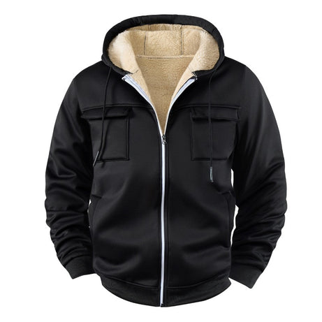 Sports Hooded Fleece-lined Jacket