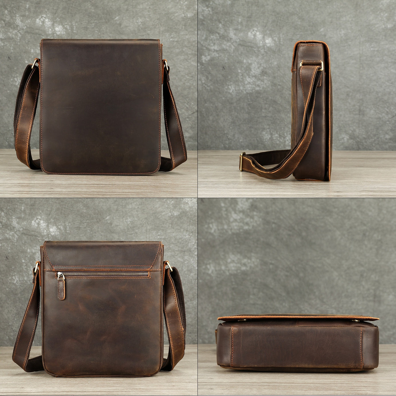 Men's Premium Leather Crossbody Bag, Sophisticated And Casual Single-shoulder Design