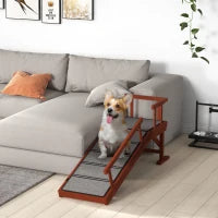 PawHut Wooden Dog Ramp With Removable Guardrails, Non-Slip Surface,