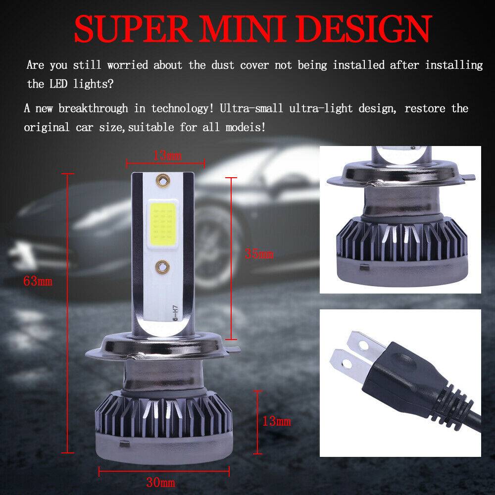 2x H7 LED Headlight Bulb Kit High Low Beam 8000K Super Blue 26000LM Light Bulb
