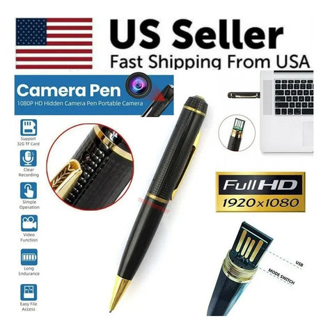 1080P HD Pocket Pen Camera Hidden Cam Mini Body Video Recorder DVR Security USB