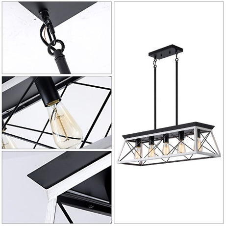 5 Lamps Farmhouse Chandelier Dining Room White - No Bulbs Unavailable Platform- Temu