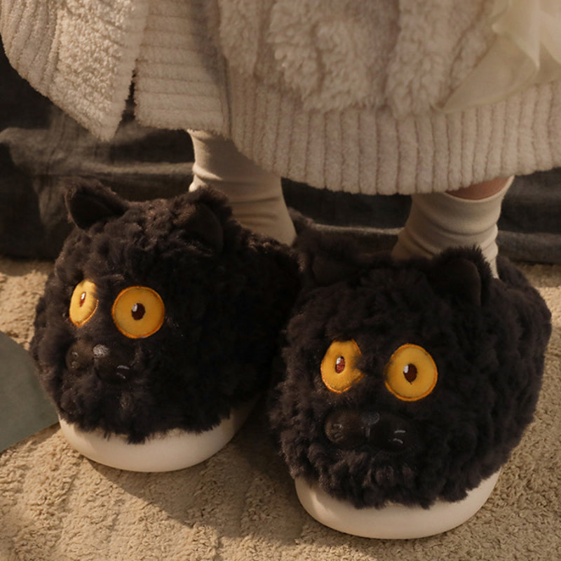 Fuzzy Slippers Warm Indoor Postpartum Cotton Shoes For Women Cute Winter Dinosaur Design