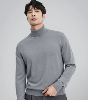 Mens Casual Turtleneck Sweaterthermal Base Layer Knit For Fall And Winter