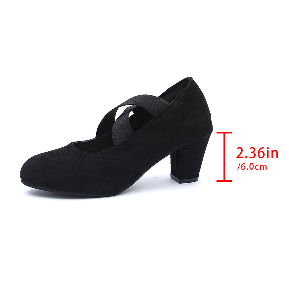 Arrival French-style Elegant Chunky-heel Large-size Pumps For Women
