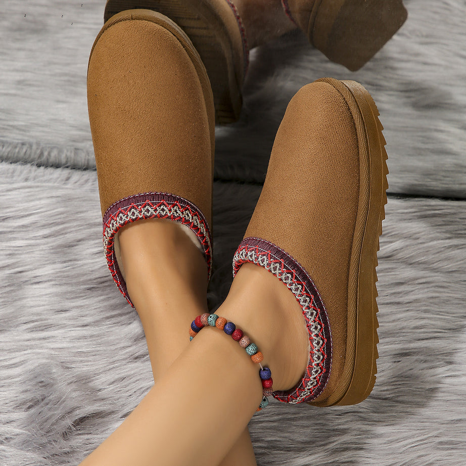 Fashionable Women's Snow Boots, Half-slippers, Cotton Shoes, And Thickened Plush Slippers