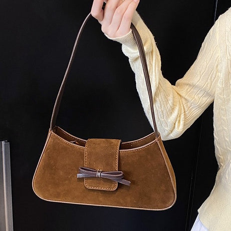 High-end, Solid-color, Niche-design, Textured, Fashionable, Commuter-style Women's Shoulder Bag