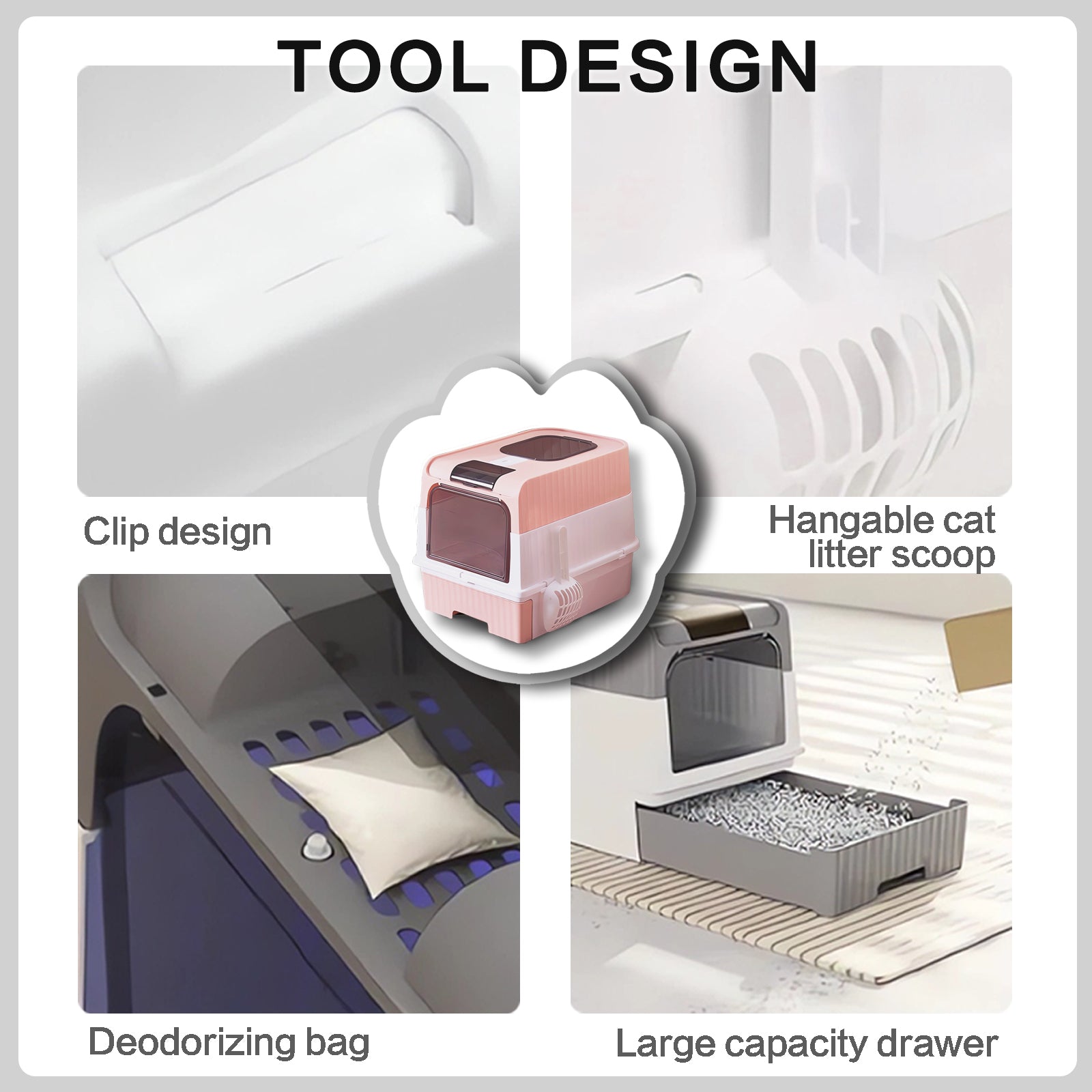 Super Large Capacity Cat Litter Box - Easy To Clean, Odorless, Leak Proof, Not Easy To Leak, Pull-out Design, Comfortable Toilet For Pets