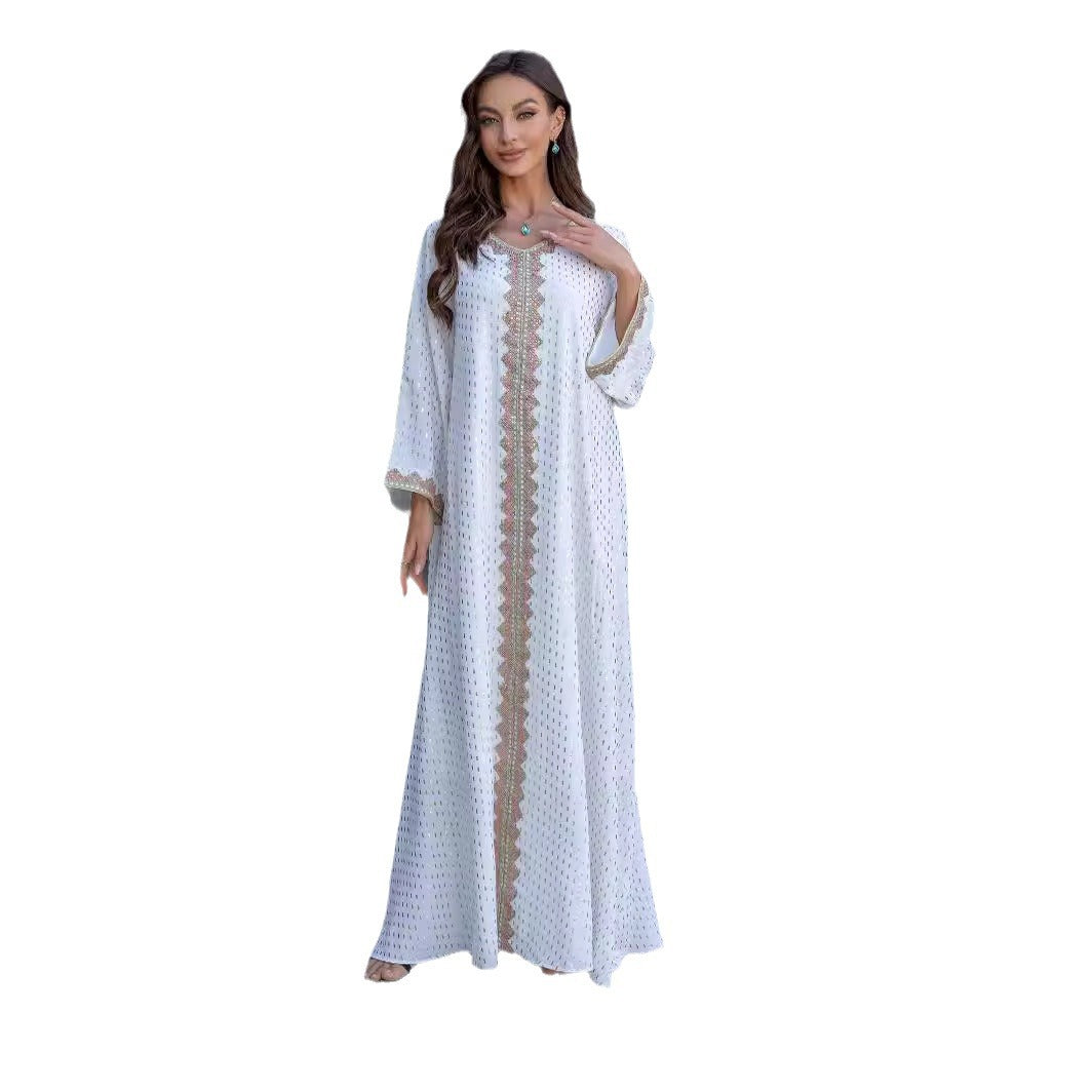 Simple Lace Slim-fit Dubai Women's Dress