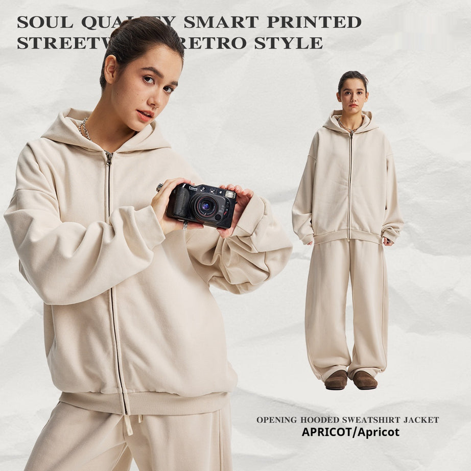 Hooded Cardigan Sweater Set For Men And Women