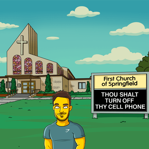 1 shoulders up church background