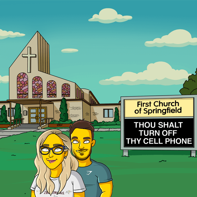 2 shoulders up church background