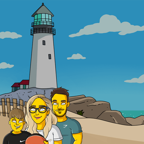 3 shoulders up beach background