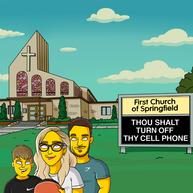 3 shoulders up church background