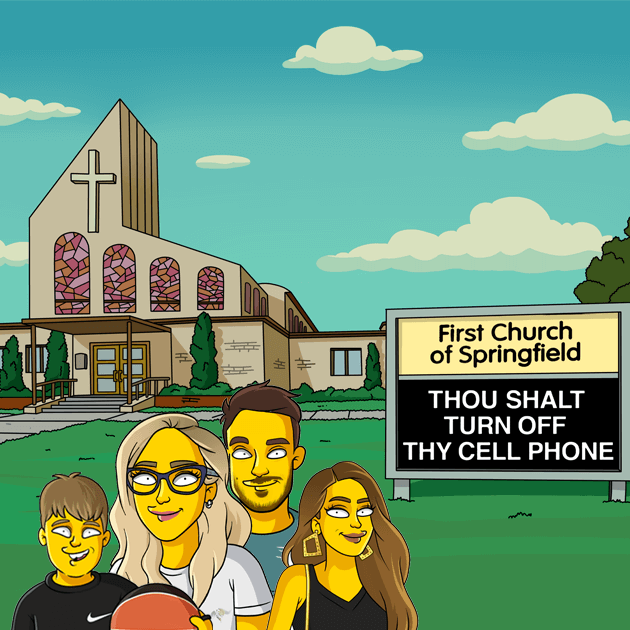 4 shoulders up church background